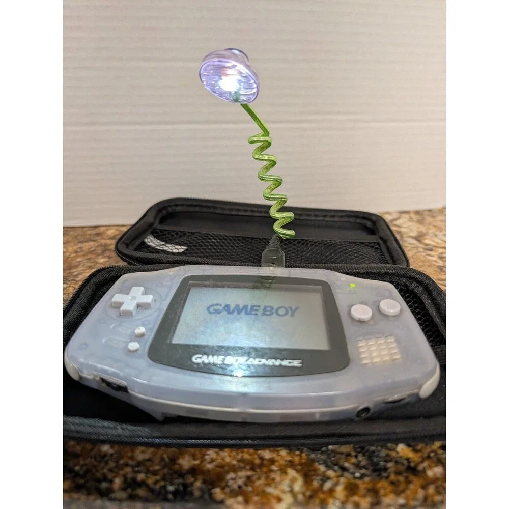 Nintendo Game Boy Advance TESTED NO BATTERY DOOR, DS Lite Cobalt Blue (Crack)